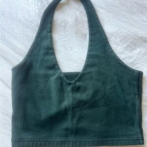 cropped green halter top